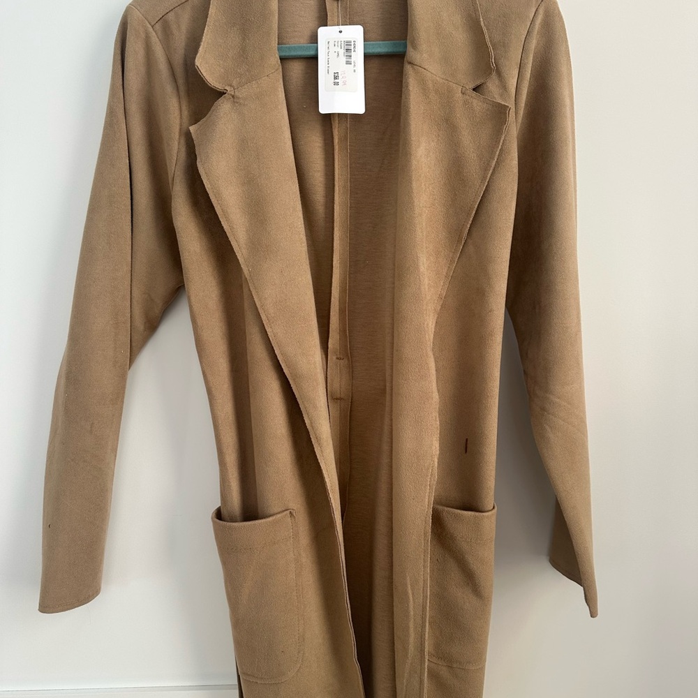 Evereve Camel Faux Suede Blazer - Picture 4 of 5